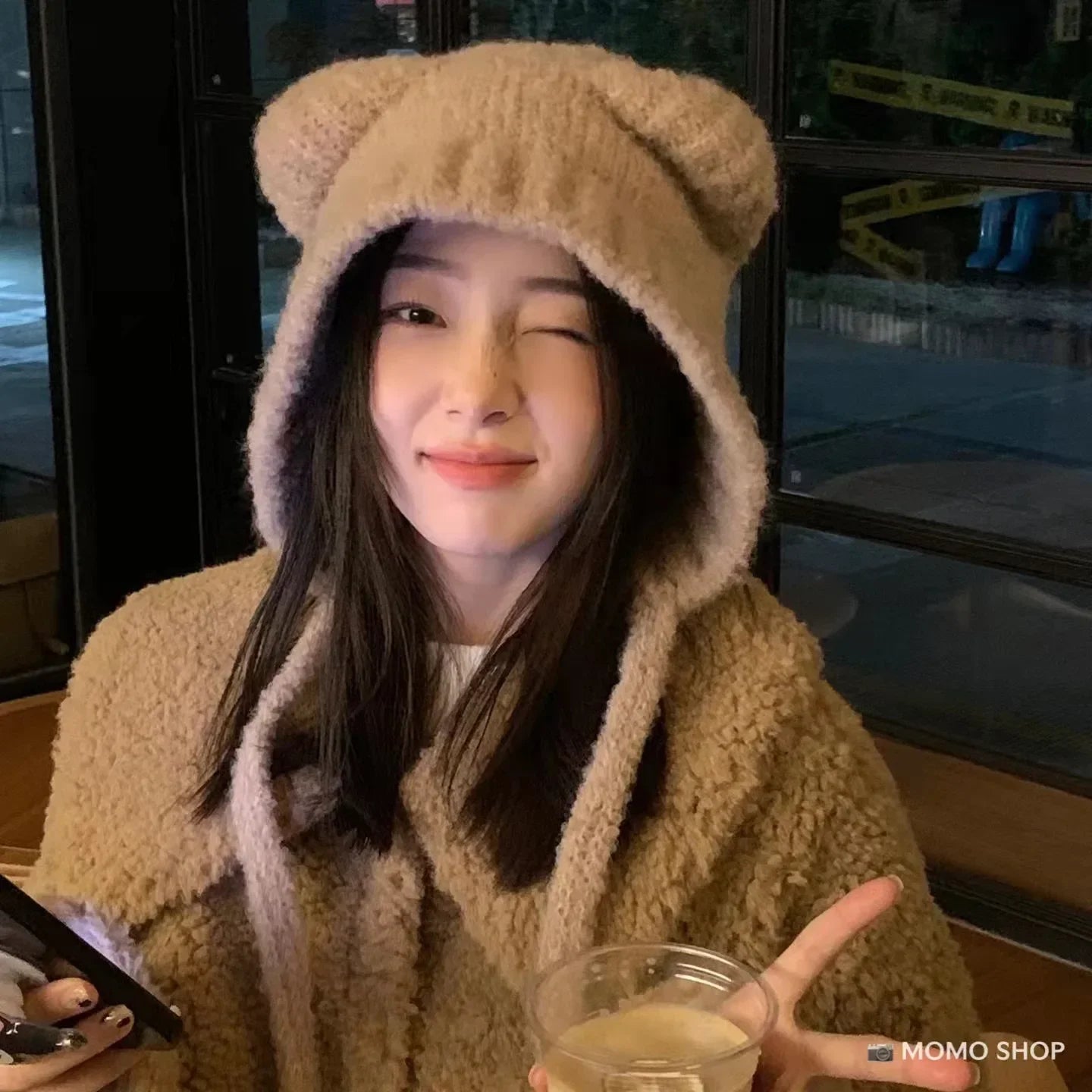 Cute Girl Knit Bear Earmuff Hat – Women’s Woolen Crochet Beanie Bonnet Winter Warm Headwear