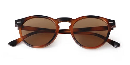 Vintage Round Sunglasses – 2024 Fashion Design for Men & Women, Retro Rivet Yellow & Blue Lens, Square Sun Glasses