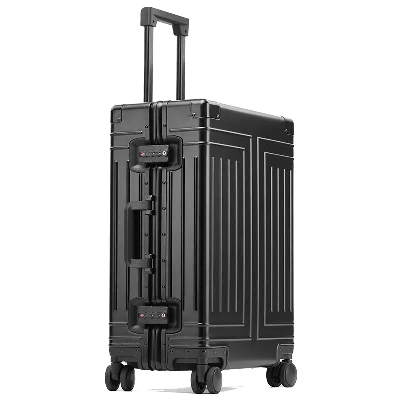 2024 Aluminum Luggage Set with Wheels – Durable Carry-On & Checked Suitcases for Men, Women, and Girls (20/24/26/28 Inch)