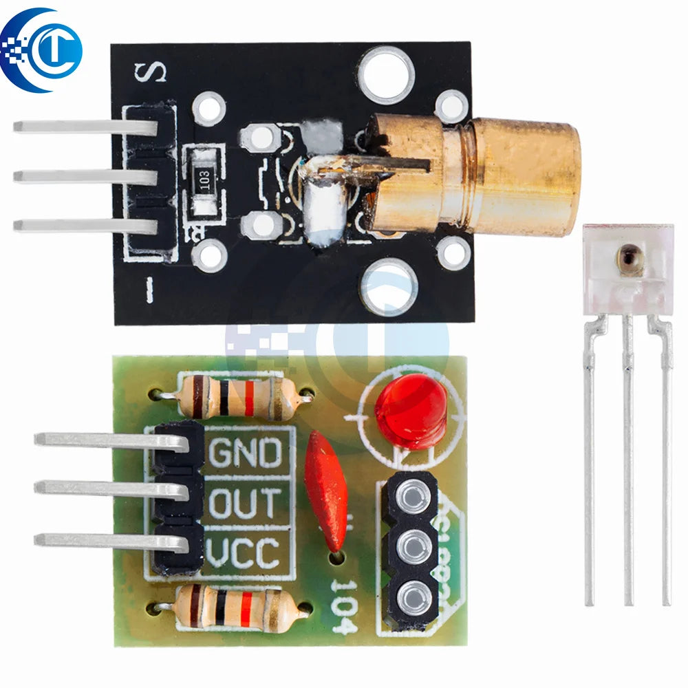 KY-008 650nm Laser Transmitter Module – Laser Sensor Receiver Kit, Non-Modulated Tube Module