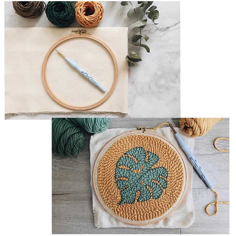 Magic Embroidery Needle Punch Kit - Embroidery Needle Pen Weaving Tool for DIY Carpet Hook, Knitting, Sewing (Stitching Tool)