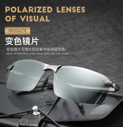 Photochromic Polarized Sunglasses for Men – Color-Changing Driving Glasses for Day & Night Vision