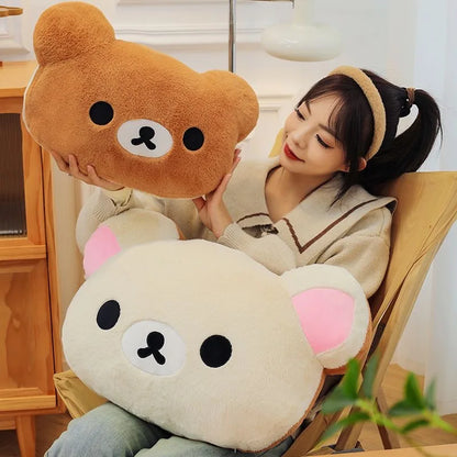 Kawaii Rilakkuma Plush Hand Pillow - 40/60cm Soft Warm Cartoon Bear Cushion & Birthday Gift