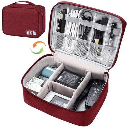 Portable Waterproof Travel Cable Organizer Bag – Digital Electronics USB Charger & Data Cord Storage