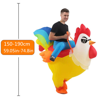 Colorful Rooster Inflatable Costume – Halloween & Holiday Party Animal Cosplay Performance Outfit