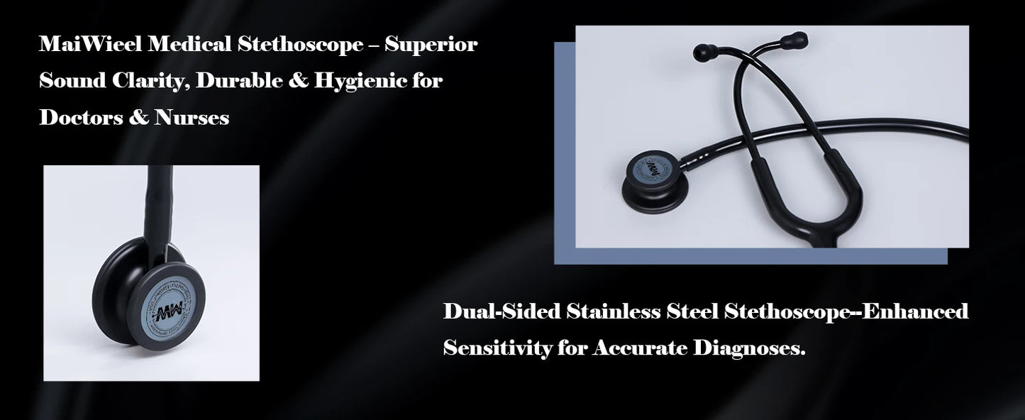 Portable Double-Sided Medical Stethoscope — Professional Cardiology Stethoscope for Doctors, Nurses, and Medical Use