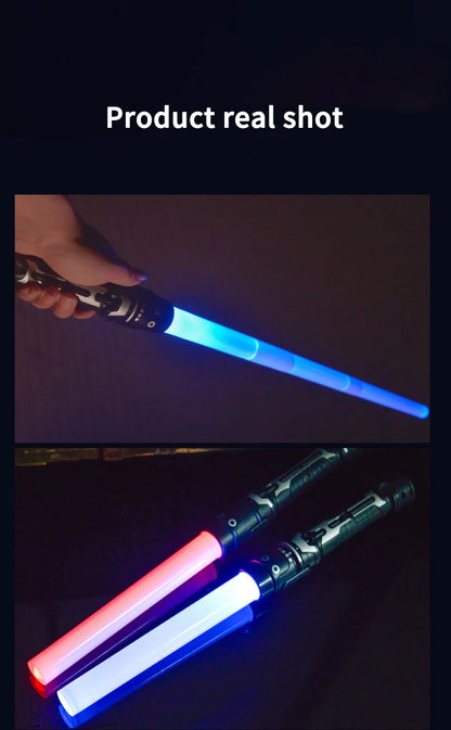 Colorful Glowing Laser Sword Toy – Red & Blue Double Saber with Music & Flashing Lights