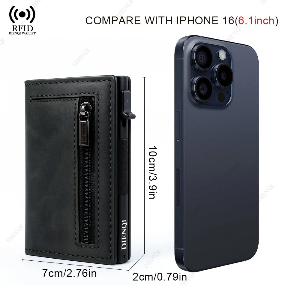 Luxury RFID Blocking Metal Card Holder – Slim Aluminium Wallet for Men, Minimalistic Credit Card & Money Bag