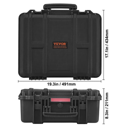 VEVOR Hard Pistol Case — Waterproof Dustproof Lockable Gun Case with Pre-Cut PU Foam for 1/2/5/6 Pistols