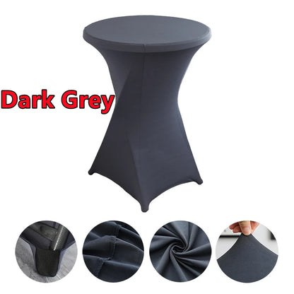 Spandex Round Tablecloth - Stretch Elastic Cocktail Table Cover for Wedding, Party, Hotel & Event Decor