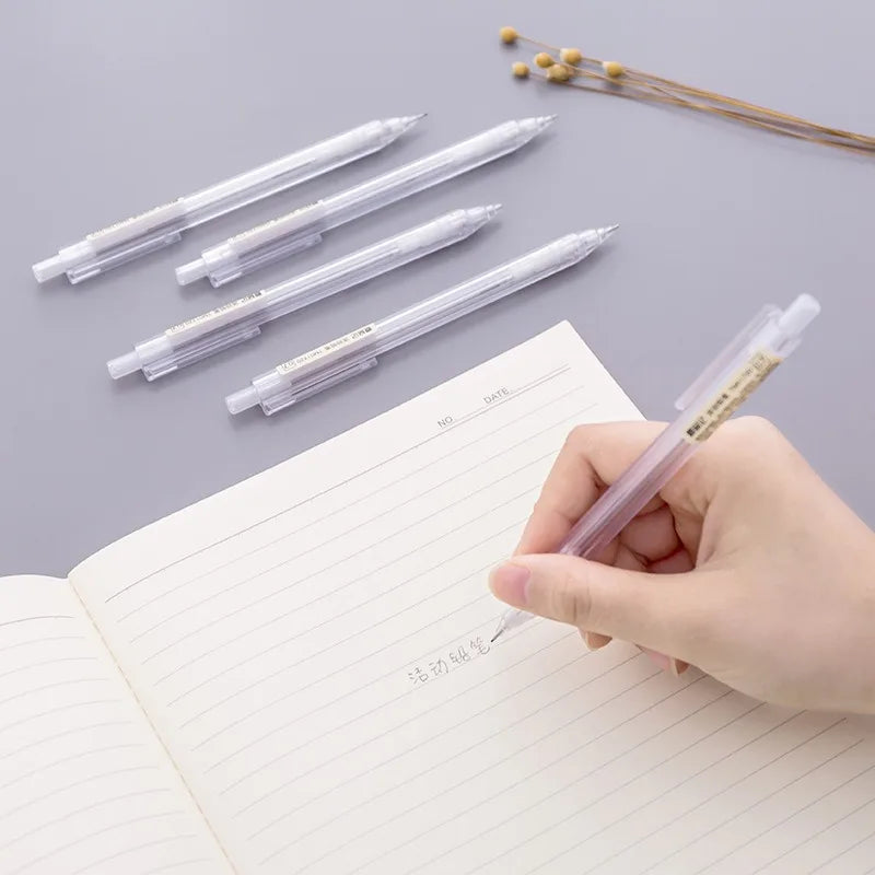 5-Piece White Mechanical Pencil Set - 0.5mm and 0.7mm Automatic Pencils for School and Office Supplies