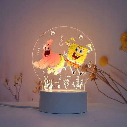 SpongeBob & Patrick Star 3D Night Light — Cartoon Animation Creative Decorative Lamp for Children’s Room