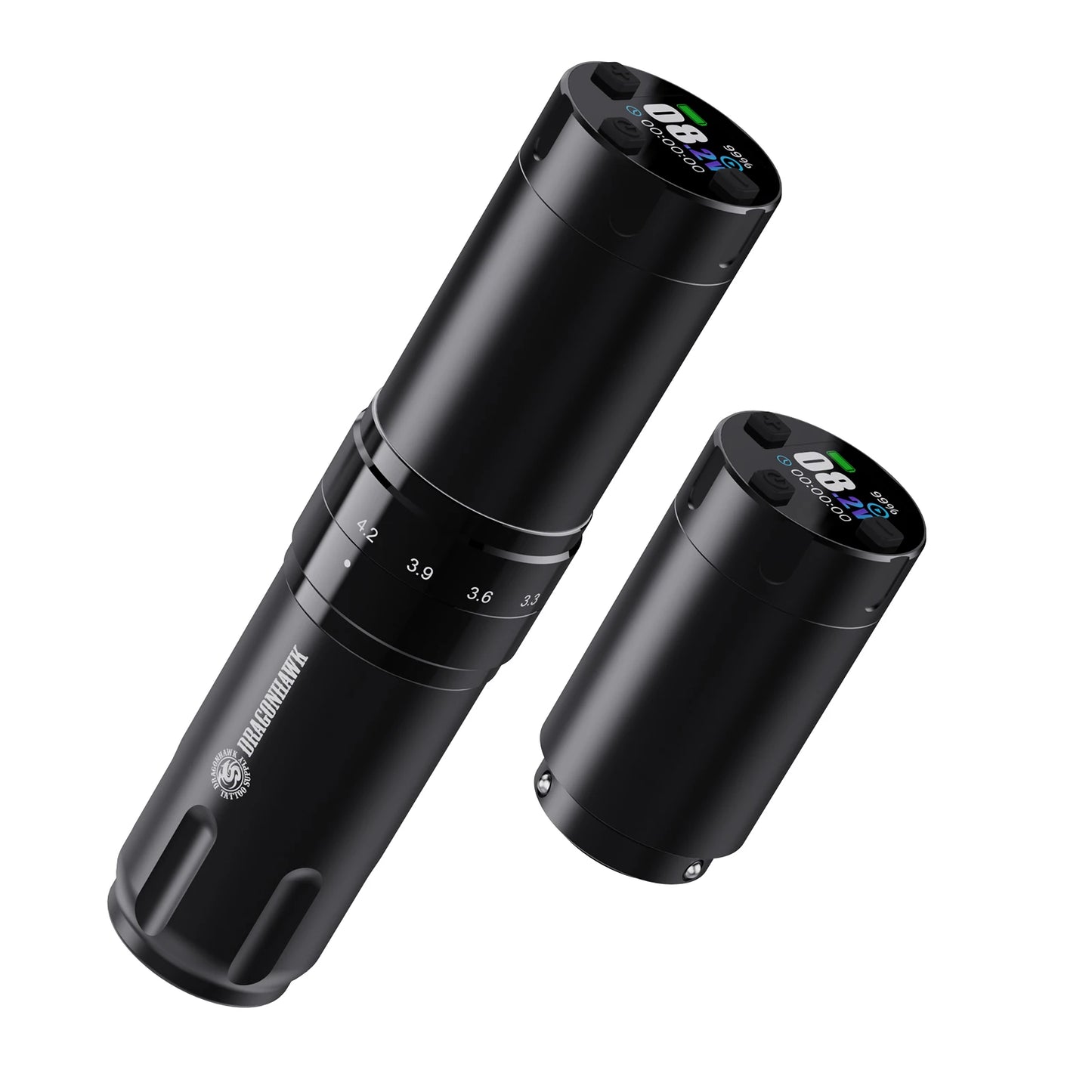 Dragonhawk Fold3 Tattoo Pen Machine - LED Digital Display Wireless 2200mAh Battery for Lining & Shading