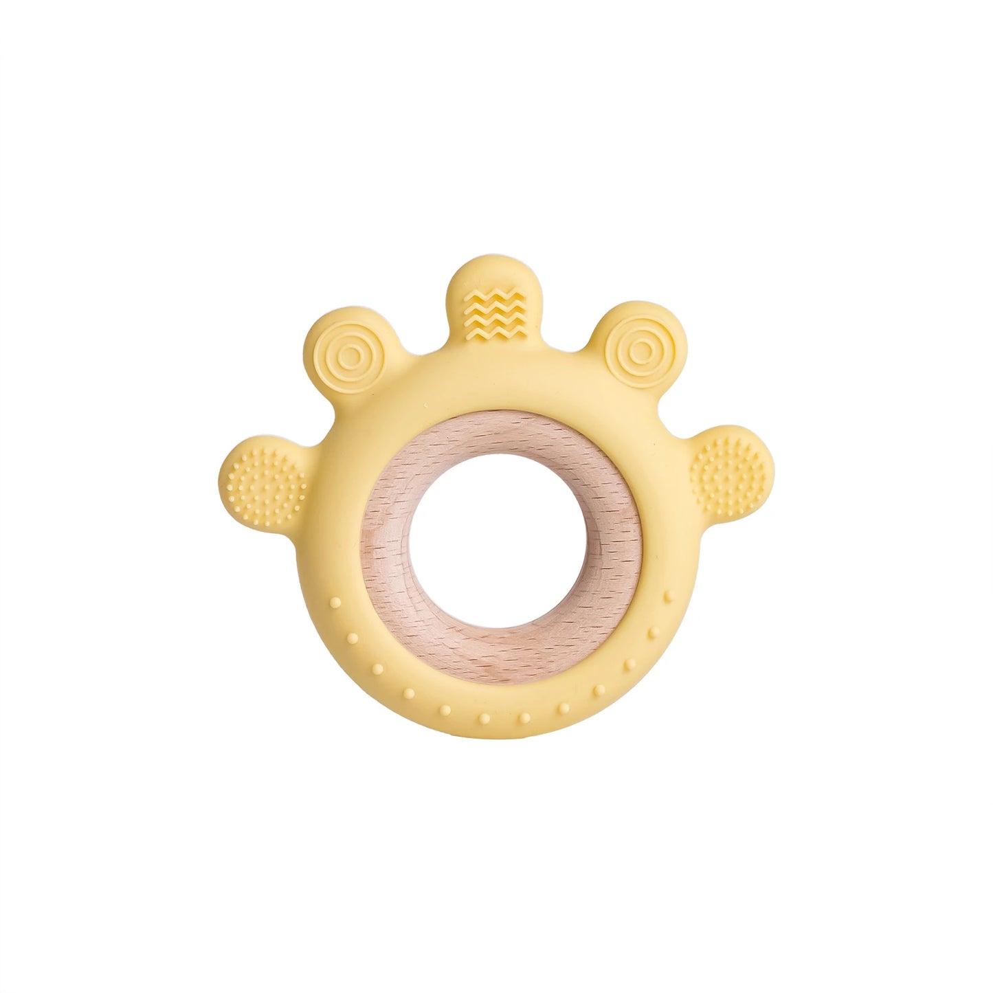 TYRY.HU Silicone Baby Teether - Cartoon Frog & Deer Teething Necklace Pendant for Infant Gum Relief Gift