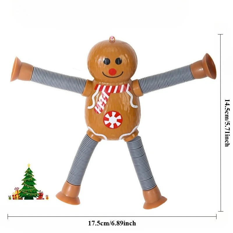 1–4pcs Retractable Santa Claus Toys – Christmas Decompression Toys Featuring Santa, Snowman, Elk & Gingerbread