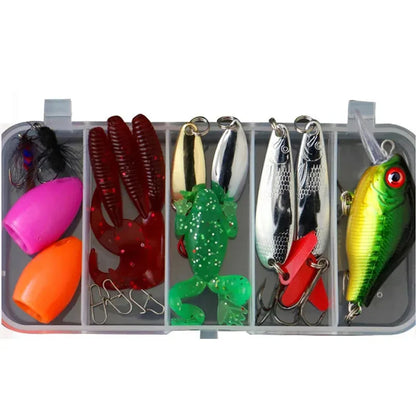 Fishing Lures Set for Freshwater & Saltwater – Hard Wobblers, Metal Jig Spoons & Soft Silicone Baits Fishing Tackle Kit