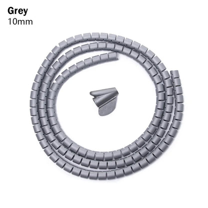 2M Spiral Cable Protector — Wire Organizer Tube for Computer Cords, Cable Management Clip, 10/16/22/28/32mm