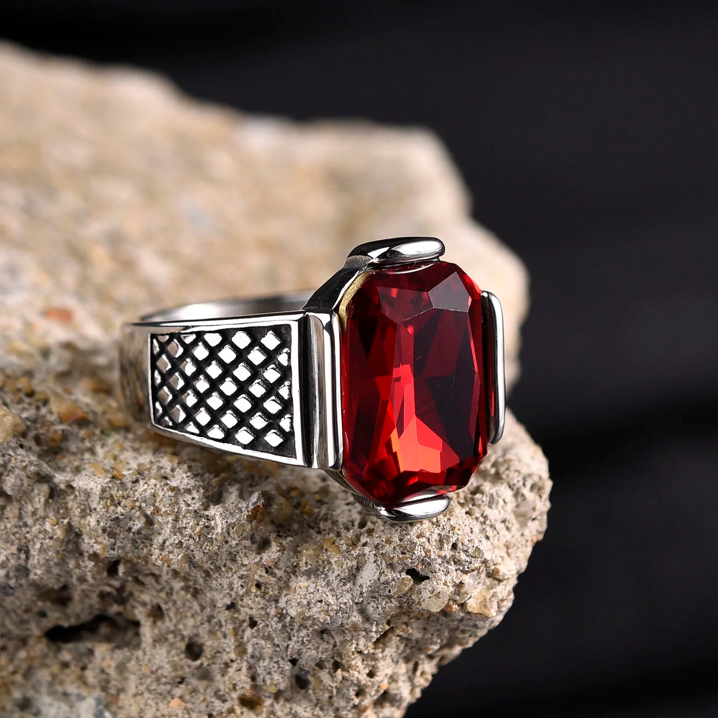 Men's High-Quality Stainless Steel Onyx Rings – Multiple Color Gemstone Styles – Professionally Factory Made Jewelry