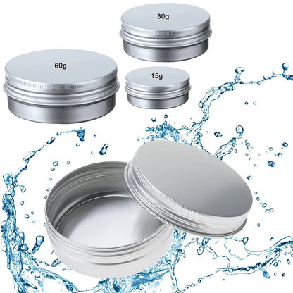 1/5/10pcs Empty Silver Aluminum Tins – 5-250ml Screw Top Round Containers for Candles, Spices & Storage