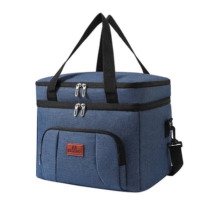 Multifunctional Double Layer Cooler Lunch Bag – Large Capacity Tote with Shoulder Strap for Travel, Picnic & Daily Use
