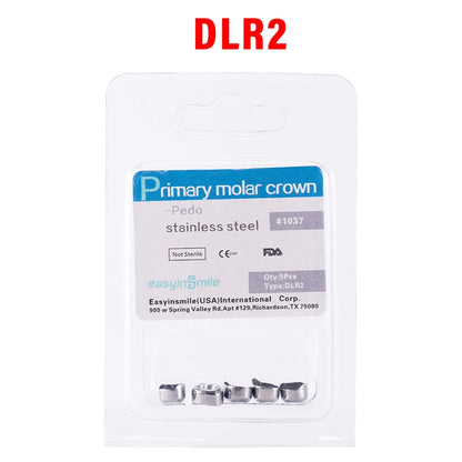 5PCS EASYINSMILE Kids Stainless Steel Dental Crowns – Primary Molar Teeth Refill D2-D7