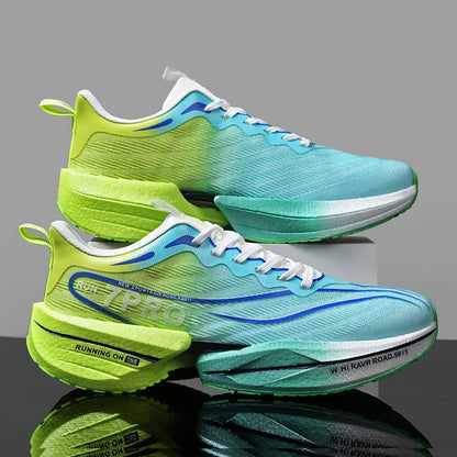 New Men's Carbon Plate Sneakers – Outdoor Soft Sole Mesh Sports Shoes, Lightweight Anti-Slip Running Shoes, Casual Couple Tennis Shoes
