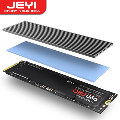 JEYI M.2 SSD Heatsink - Aluminum PS5 Radiator with Silicone Thermal Pad for NVMe NGFF M.2 2280 PCIe SSD