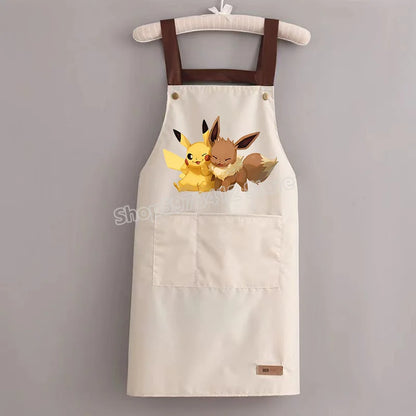 Pokémon Pikachu Waterproof & Oil-Resistant Apron — Durable Kitchen Cooking Workwear for Adults