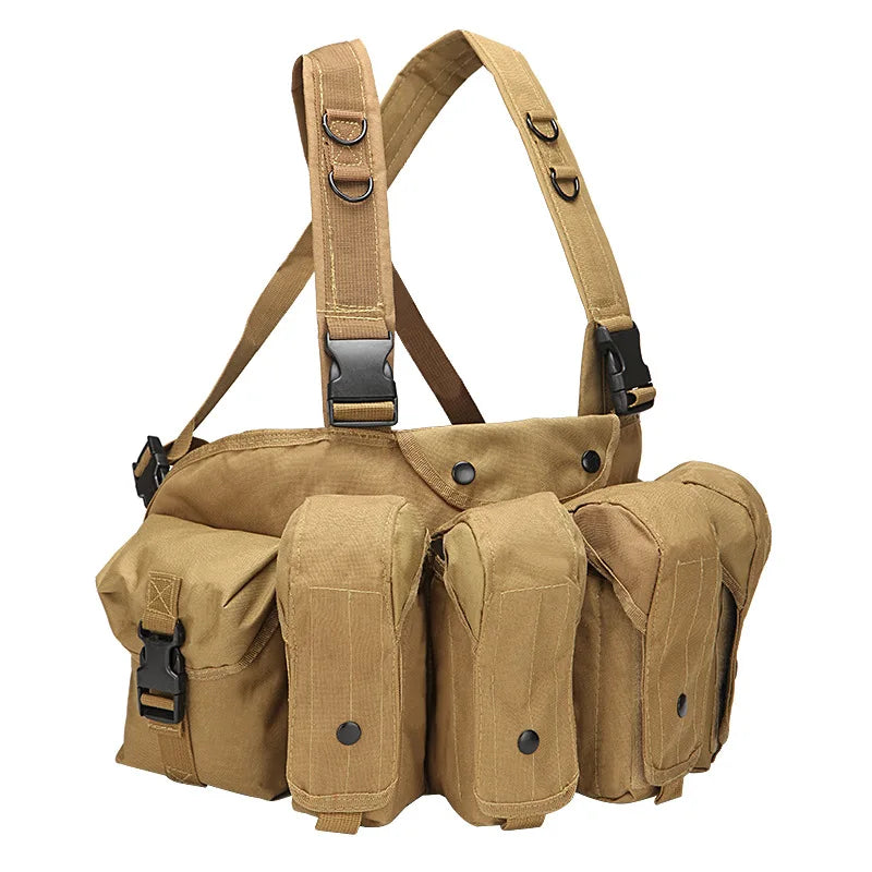 Tactical MOLLE Vest | Quick Release Hunting & CS Training Chest Vest with AK Belly Pockets