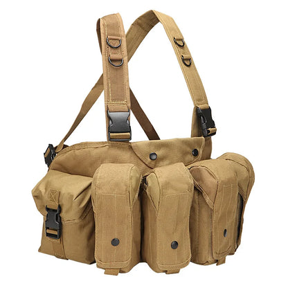Tactical MOLLE Vest | Quick Release Hunting & CS Training Chest Vest with AK Belly Pockets