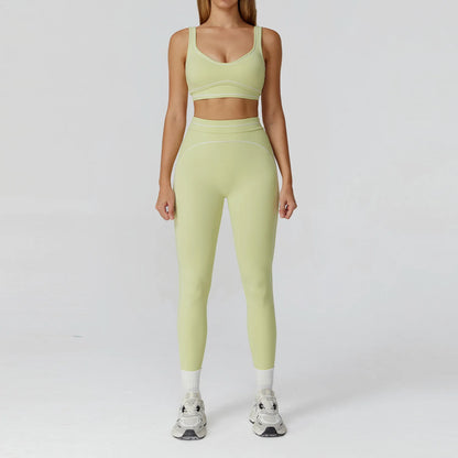 Women’s 2-Piece Fitness Yoga Set, Gym Running Tracksuit, Push-Up Sportswear Leggings, Athletic Workout Outfit