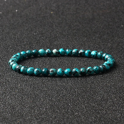 4mm Natural Stone Bead Stretch Bracelet for Men & Women – Agate Lava Handmade Reiki Crystal Jewelry