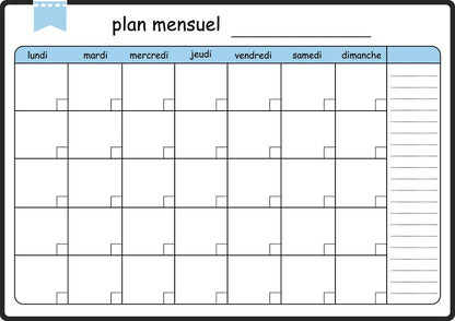 A3 Dry Erase Whiteboard Fridge Calendar – Weekly & Monthly Planner in Spanish, French, English