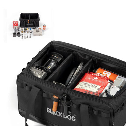 BLACKDOG Camping Equipment Storage Bag - Waterproof 300D Oxford Cloth Travel Organizer with Adjustable Partitions
