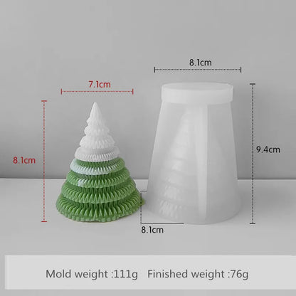 3D Origami Christmas Tree Silicone Mold — DIY Aroma Candle, Plaster & Gel Mold for Handmade Creative Holiday Decorations