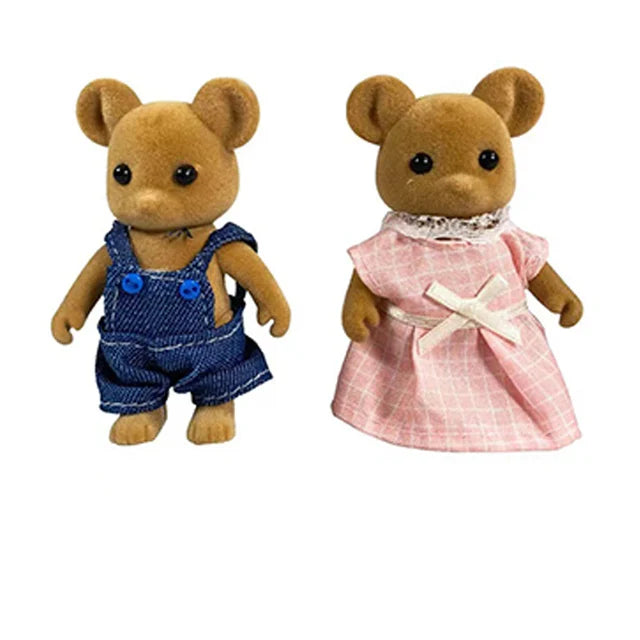 Simulation Forest Rabbit Family Playset – Mini DIY Rabbit & Bear Figure Toys for Kids Gifts