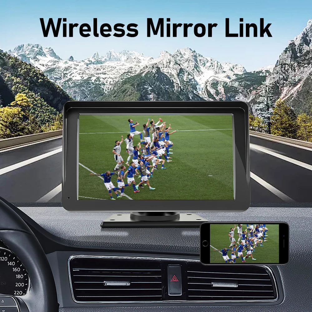 7 Inch Wireless CarPlay & Android Auto Car Radio Stereo Multimedia System with Bluetooth GPS – Universal Fit for Benz, BMW, VW & KIA Vehicles