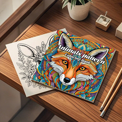 24-Page Mandala Animals Coloring Book - Creative Art & Stress Relief Activity Book for Adults, Gifts & Parties