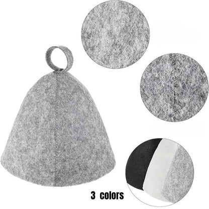 Felt Sauna Hat — Steam Cap for Men & Women, Home and Steam Room Sauna Accessory