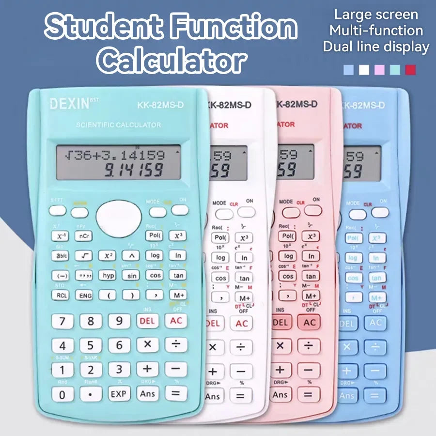 Multifunctional Scientific Calculator – Large Screen Portable Student Math Calculator for School, Office & Exam Use