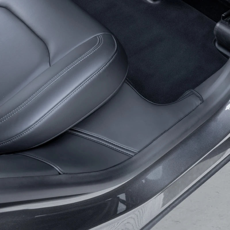 2Pcs Rear Door Sill Anti-Kick Pads for Tesla Model Y – Suede Trample-Resistant Protective Pads