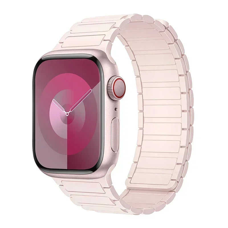 Magnetic Silicone Sports Band for Apple Watch — Fits Ultra 2 (49mm) & Series 9/8/7/6/5/4/SE/3 (38–45mm)