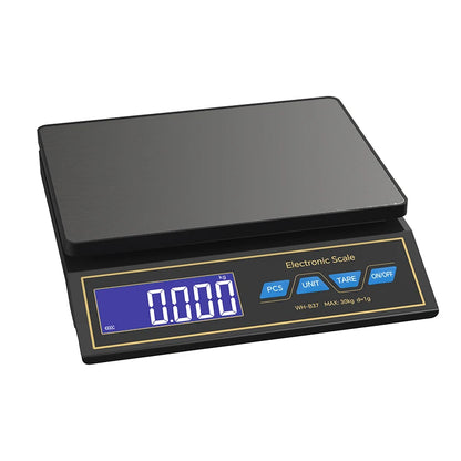 LCD Digital Kitchen Scale 30kg/1g – Rechargeable Stainless Steel Precision Electronic Weighing Scale for Food, Baking & Jewelry