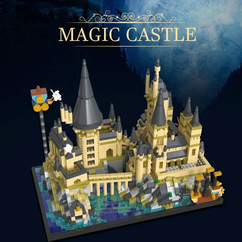 Magic Castle Building Blocks Set — DIY Wizardry School Model with Micro Bricks for Kids & Adults, Creative Assembly Toy Gift