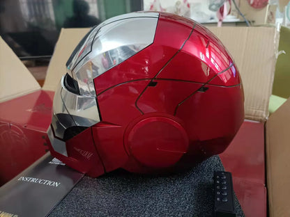 1:1 Iron Man Helmet Mk5 to Mk50 – Avengers War Machine Cosplay with Electric Open/Close, English Voice & Remote Control, Christmas Gift Toy