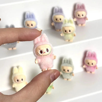 Labubu Cartoon Mini Flocking Doll – Cute DIY Pendant & Kawaii Gift Accessories