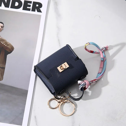 Luxury Mini Coin Purse - Fashionable Silk Scarf Bracelet Keychain Pendant Bag Accessory
