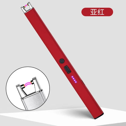 Windproof Pulse Arc USB Lighter — Electronic Electric Igniter with Safety Lock & Battery Display for BBQ & Kitchen