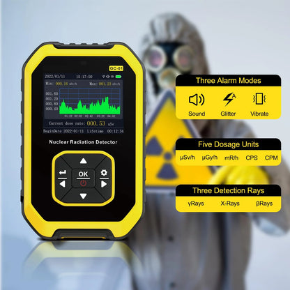 Geiger Counter Radiation Detector - Real-Time β, γ & X-Ray Radioactive Monitoring Meter