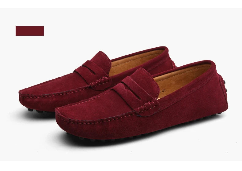 Men's High-Quality Leather Loafers – Casual Moccasins Slip-On Flats, Fashion Driving Shoes, Size 38-49
